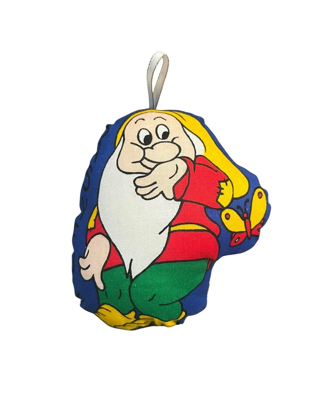 Vintage Seven Dwarfs Fabric Ornament Lot Doc Sneezy Bashful Happy Colorful